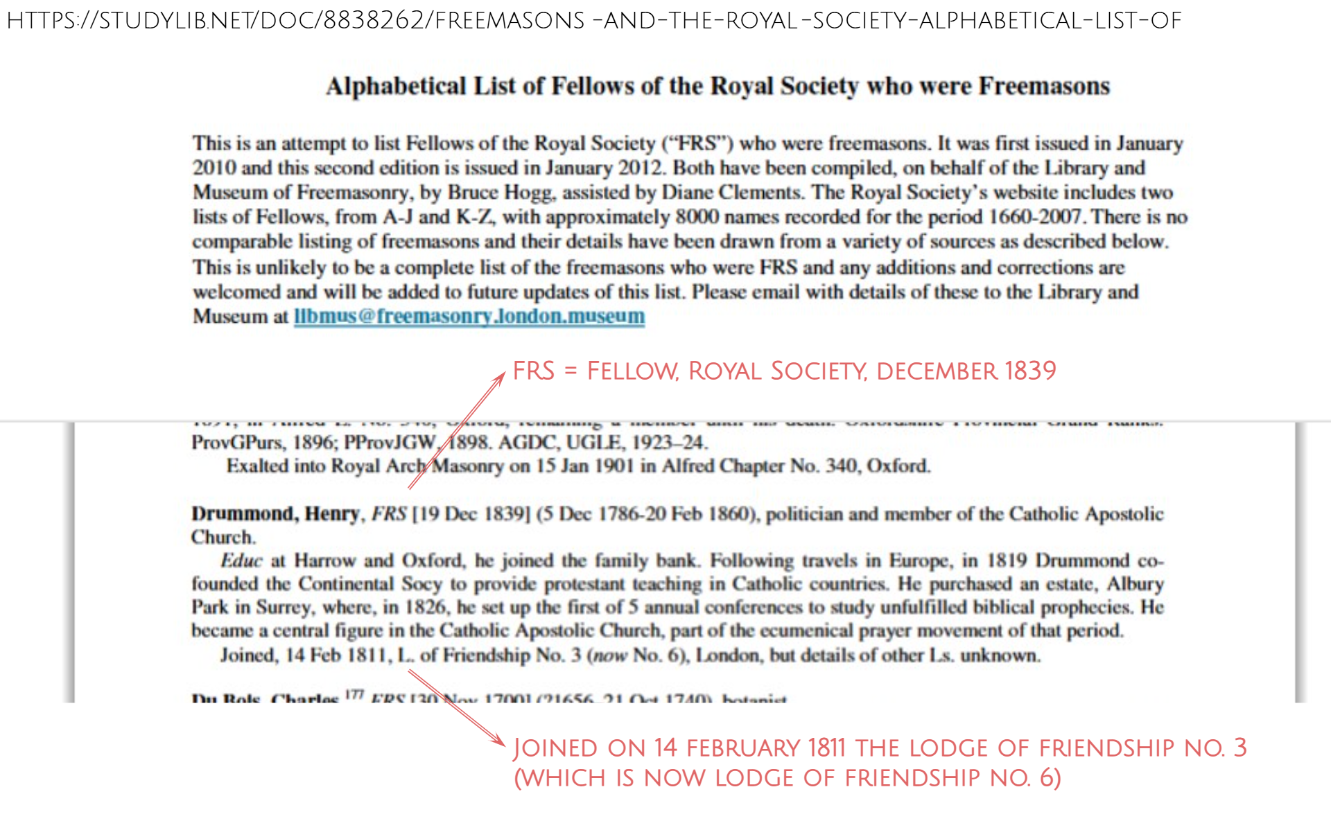 Source: Royal Society Fellows Who Were Freemasons: An Alphabetical List