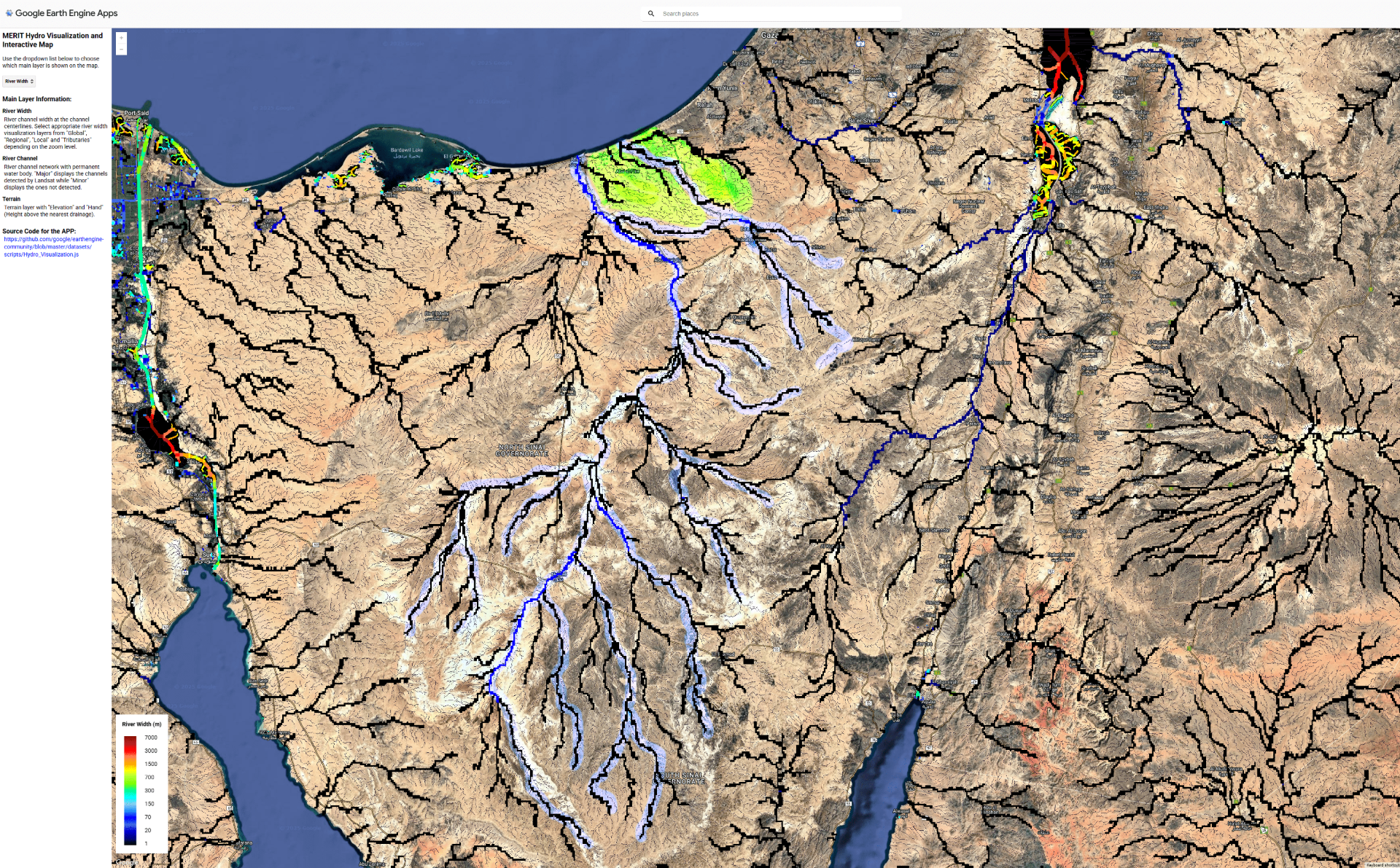 Map #2. The 'MERIT Hydro Visualization and Interactive Map' was published in 2019. In 2021, it became essential for my study on the location of the Land and Garden of Eden (see separate study). In 2024 it became the basis for the extra-biblical and pagan study 'The Egyptian pyramid chain was built along the now abandoned Ahramat Nile Branch' (www.nature.com/articles/s43247-024-01379-7), which in turn was the basis for BBC's article 'Scientists may have solved mystery behind Egypt's pyramids' in 2024 (www.bbc.com/news/articles/c99zwkzzrxvo).