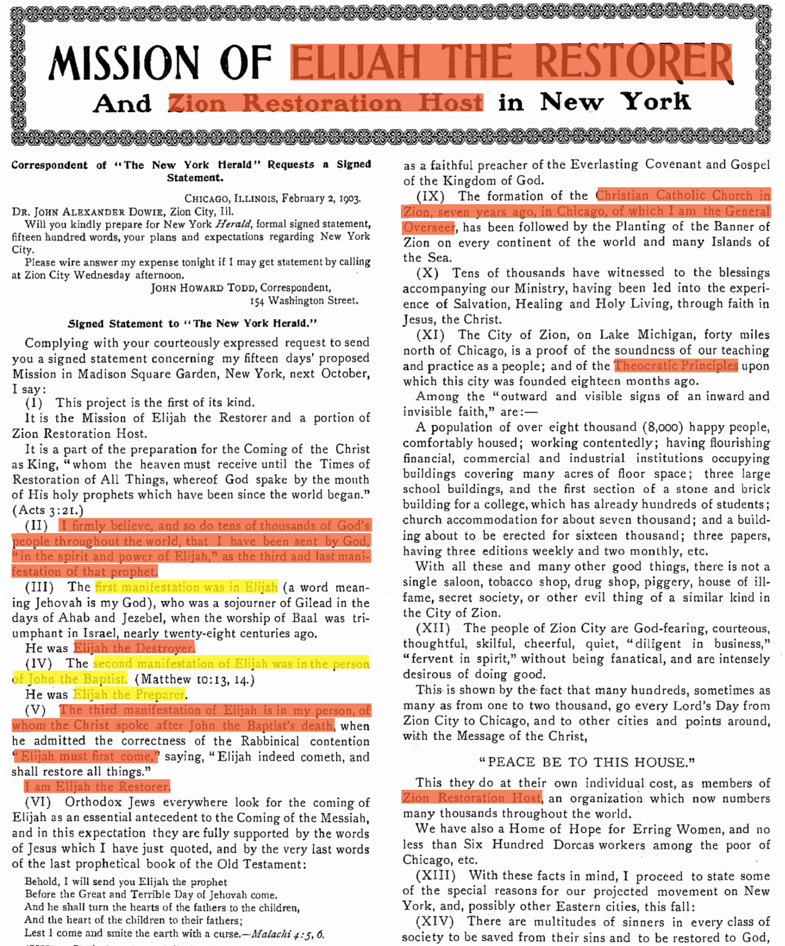 Leaves of Healing, 7 February 1903. Public domain.